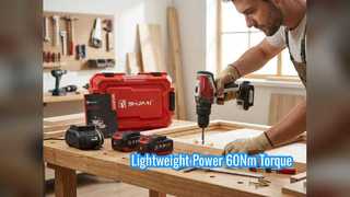 SHJPAI 20V Brushless Drill 60Nm Torque Lightweight Power