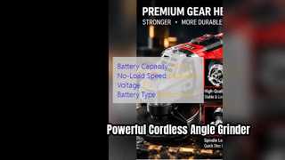 21V Brushless Cordless Angle Grinder Power Tool
